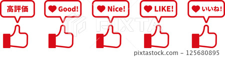Like! Good! Button icon square red Like! Good! Button icon square red 125680895