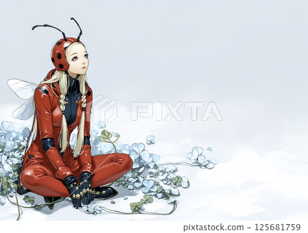 Ladybug fairy illustration material Ladybug fairy illustration material 125681759