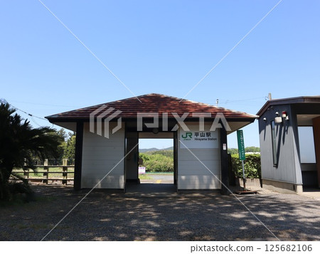 The station building of Kazusa Matsuoka Station on the Kururi Line 125682106