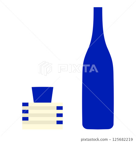 One liter bottle of sake 125682219