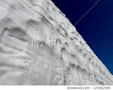 夏季道路剛通車的石峠_雪牆_黃金周 125682998