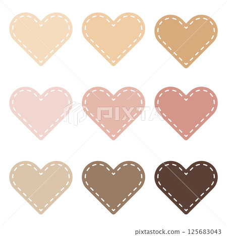 A Set of Heart-Shaped Dashed Line Labels 125683043