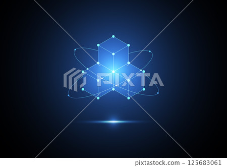 Abstract logo blockchain digital technology concept design. Big data design. Vector illustration 125683061
