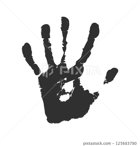 Human child hand print icon symbol. People fingerprint logo sign shape. Vector illustration image. no, dont, prohibited, do not enter. Isolated on white background. Human child hand print icon symbol. People fingerprint logo sign shape. Vector illustration image. no, dont, prohibited, do not enter. Isolated on white background. 125683780