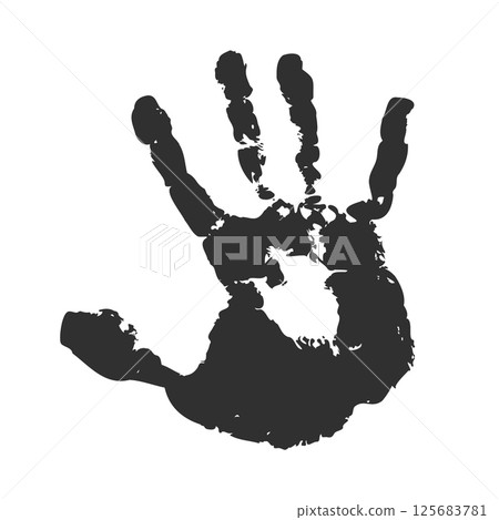 Human child hand print icon symbol. People fingerprint logo sign shape. Vector illustration image. no, dont, prohibited, do not enter. Isolated on white background. Human child hand print icon symbol. People fingerprint logo sign shape. Vector illustration image. no, dont, prohibited, do not enter. Isolated on white background. 125683781