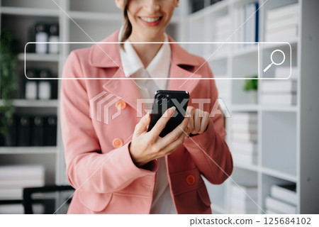 Searching Browsing Internet Data Information Networking Concept with blank search bar. Searching Browsing Internet Data Information Networking Concept with blank search bar. 125684102