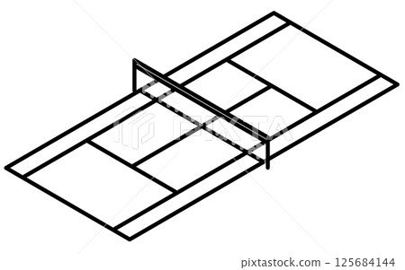 簡單線條繪製網球場的等距圖 簡單線條繪製網球場的等距圖 125684144