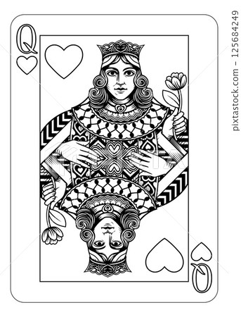 Queen of Hearts Design from Deck of Playing Cards 125684249