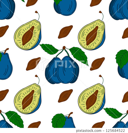 Pattern for textile or kitchen in hand draw style. Seamless pattern Pattern for textile or kitchen in hand draw style. Seamless pattern 125684522