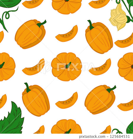 Pattern for textile or kitchen in hand draw style. Seamless pattern 125684531