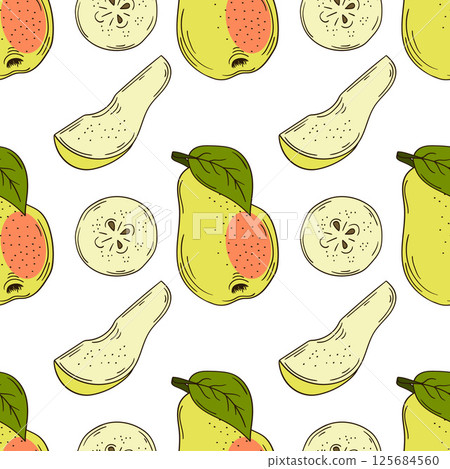 Pattern for textile or kitchen in hand draw style. Seamless pattern Pattern for textile or kitchen in hand draw style. Seamless pattern 125684560