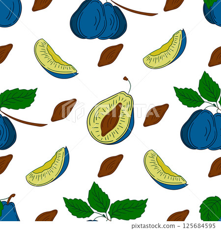 Pattern for textile or kitchen in hand draw style. Seamless pattern Pattern for textile or kitchen in hand draw style. Seamless pattern 125684595