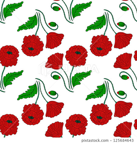 Pattern for textile or kitchen in hand draw style. Seamless pattern 125684643