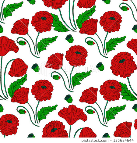 Pattern for textile or kitchen in hand draw style. Seamless pattern 125684644