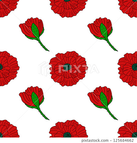 Pattern for textile or kitchen in hand draw style. Seamless pattern 125684662
