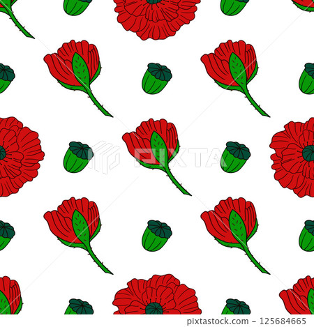 Pattern for textile or kitchen in hand draw style. Seamless pattern 125684665