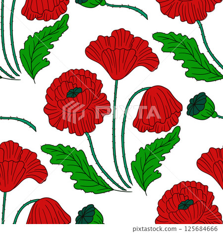 Pattern for textile or kitchen in hand draw style. Seamless pattern Pattern for textile or kitchen in hand draw style. Seamless pattern 125684666