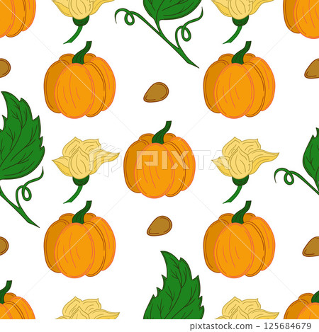 Pattern for textile or kitchen in hand draw style. Seamless pattern 125684679