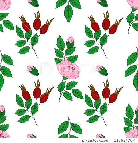 Pattern for textile or kitchen in hand draw style. Seamless pattern 125684707