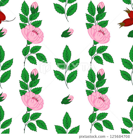 Pattern for textile or kitchen in hand draw style. Seamless pattern Pattern for textile or kitchen in hand draw style. Seamless pattern 125684708