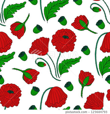 Pattern for textile or kitchen in hand draw style. Seamless pattern 125684793