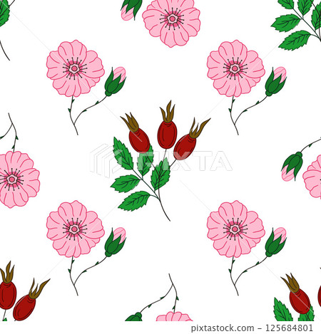 Pattern for textile or kitchen in hand draw style. Seamless pattern Pattern for textile or kitchen in hand draw style. Seamless pattern 125684801