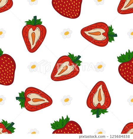 Pattern for textile or kitchen in hand draw style. Seamless pattern 125684838
