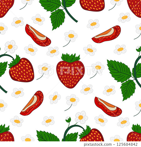 Pattern for textile or kitchen in hand draw style. Seamless pattern 125684842