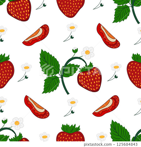 Pattern for textile or kitchen in hand draw style. Seamless pattern 125684843