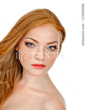 Beautiful woman with red hair Beautiful woman with red hair 125684866