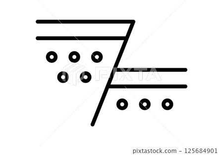Simple icon vector illustration of an active fault shifted by an earthquake 125684901
