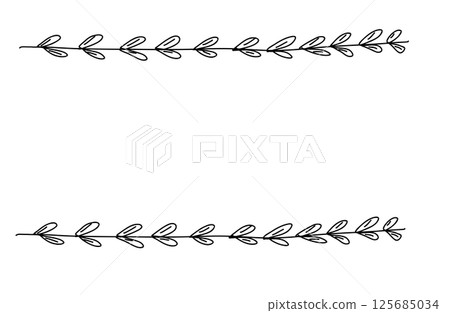 簡單的手繪葉子框架 125685034