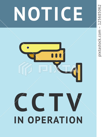 CCTV banner, video surveillance poster, security camera icon, vector illustration 125685062