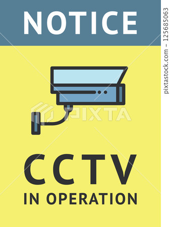 CCTV banner, video surveillance poster, security camera icon, vector illustration 125685063