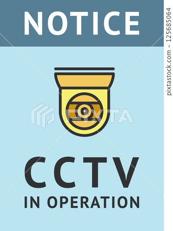 CCTV banner, video surveillance poster, security camera icon, vector illustration 125685064