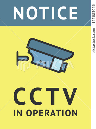 CCTV sticker, video surveillance poster, security camera banner, vector illustration 125685066