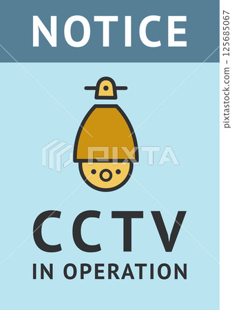 CCTV sticker, video surveillance poster, security camera banner, vector illustration 125685067