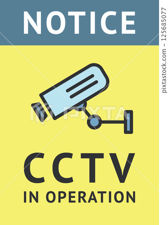 CCTV sticker, video surveillance poster, security camera banner, vector illustration CCTV sticker, video surveillance poster, security camera banner, vector illustration 125685077