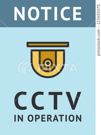 CCTV sticker, video surveillance poster, security camera banner, vector illustration 125685078