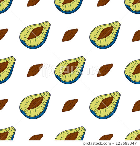 Pattern for textile or kitchen in hand draw style. Seamless pattern Pattern for textile or kitchen in hand draw style. Seamless pattern 125685347