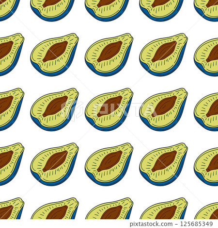 Pattern for textile or kitchen in hand draw style. Seamless pattern 125685349