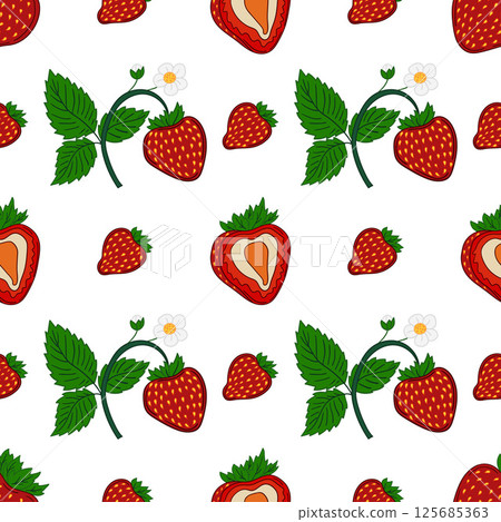 Pattern for textile or kitchen in hand draw style. Seamless pattern 125685363