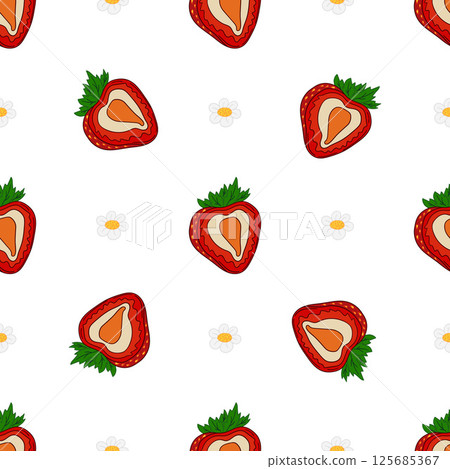 Pattern for textile or kitchen in hand draw style. Seamless pattern 125685367