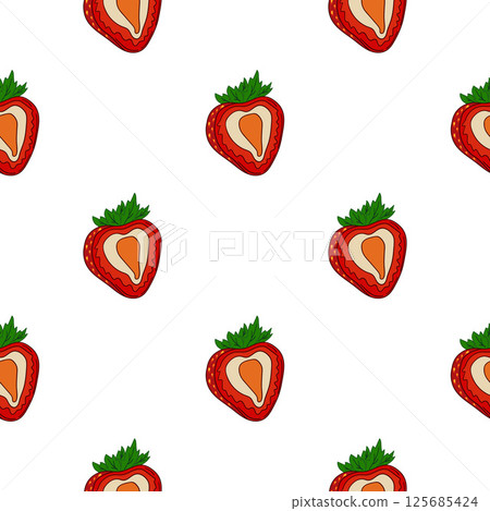 Pattern for textile or kitchen in hand draw style. Seamless pattern 125685424