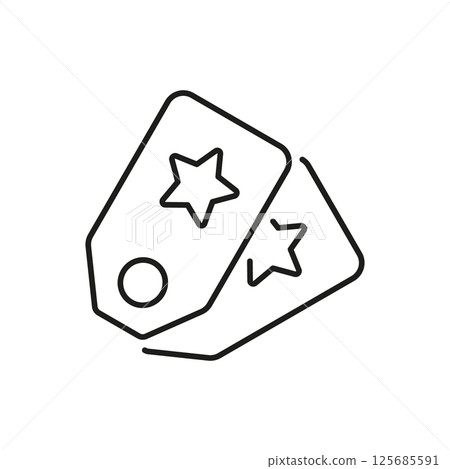 Price Tags With Stars Line Icon. Discount, Promotion, And Special Offer Outline Symbol. Retail Marketing And Sales Strategy. Editable Stroke. Isolated Vector Illustration Price Tags With Stars Line Icon. Discount, Promotion, And Special Offer Outline Symbol. Retail Marketing And Sales Strategy. Editable Stroke. Isolated Vector Illustration 125685591