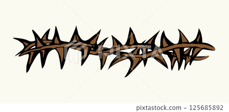 Vector drawing. Big thorn branch Vector drawing. Big thorn branch 125685892