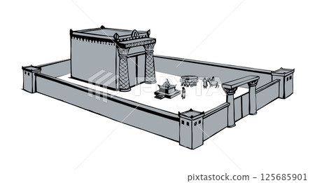 Vector drawing. Temple of Solomon 125685901