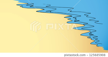 Vector drawing. Calm sea tide 125685908