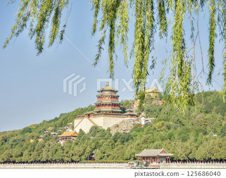 北京頤和園的佛香閣 北京頤和園的佛香閣 125686040