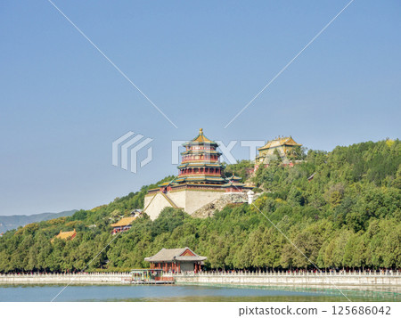 北京頤和園的佛香閣 125686042
